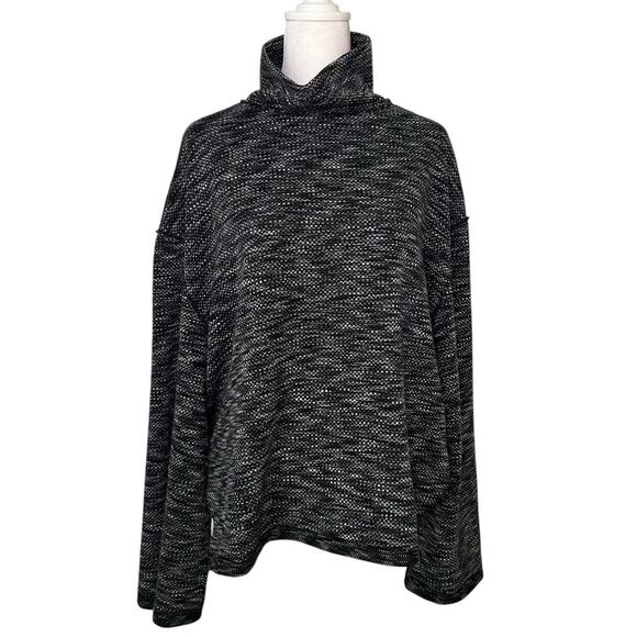 Free People Sweaters - We the Free (Free People) black & gray knit turtleneck long sleeve top size M